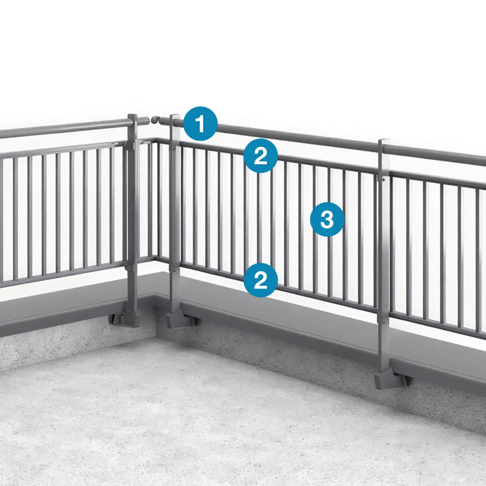 garde-corps de sécurité en aluminium Barrial décor remplissage barreaudé